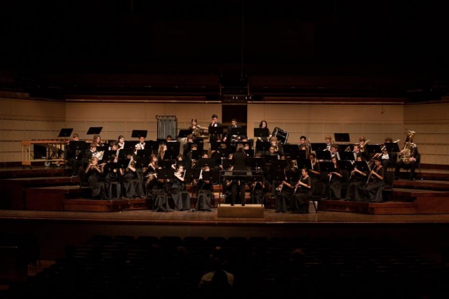 The Centennial Wind Symphony performs at the Meyerson Symphony Center.