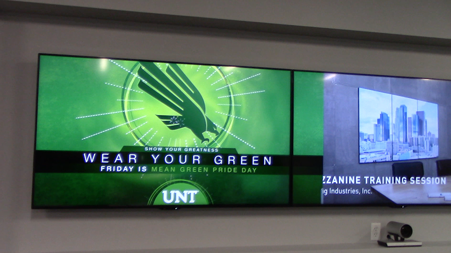 The Mezzazine Technology board at the UNT branch in Frisco. 