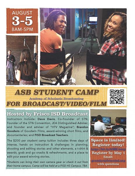 Broadcasting/Video/Film Camp open for all students