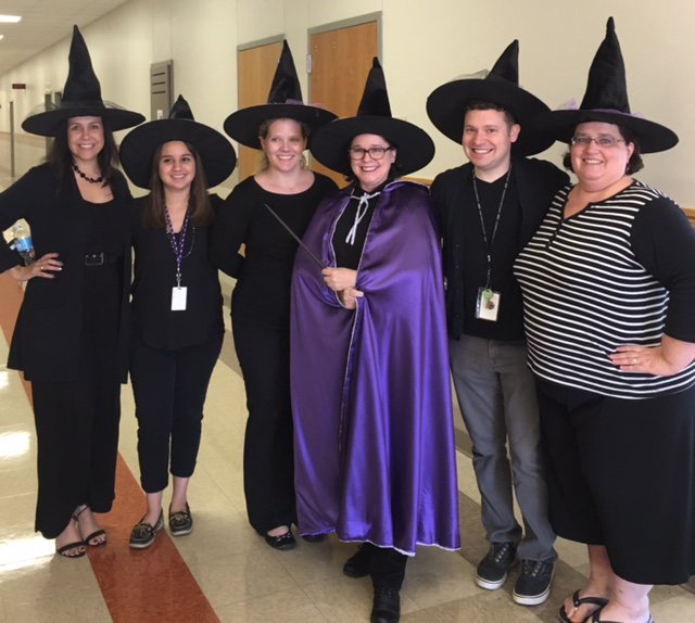 The LOTE Department grouped up as the ultimate coven.