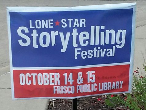Sign for the Lone Star Storytelling Festival (Photo By: Laura Nicolescu)