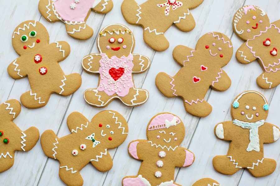 Homemade gingerbread cookies beautifully decorated with colorful icing and buttons
