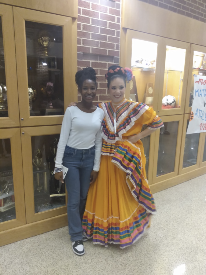 Winners of the talent show: Ariana Gibson and Ms. Caballero