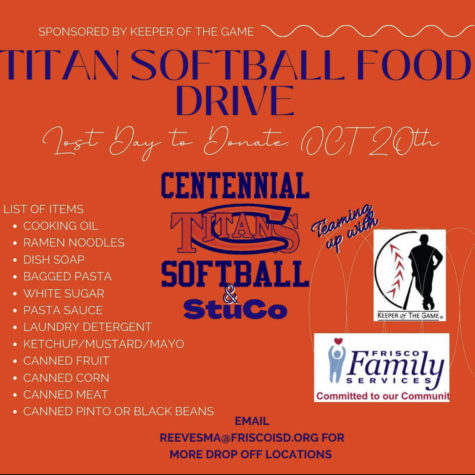Image posted on the softball teams Instagram about the drive information