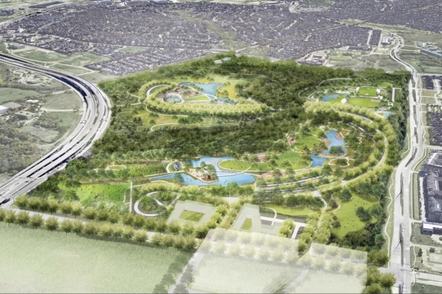 A rendering of Grand Park that shows how it will look like after construction