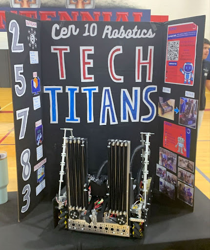 The Robotics Club display from the 2024 Centennial club fair. 