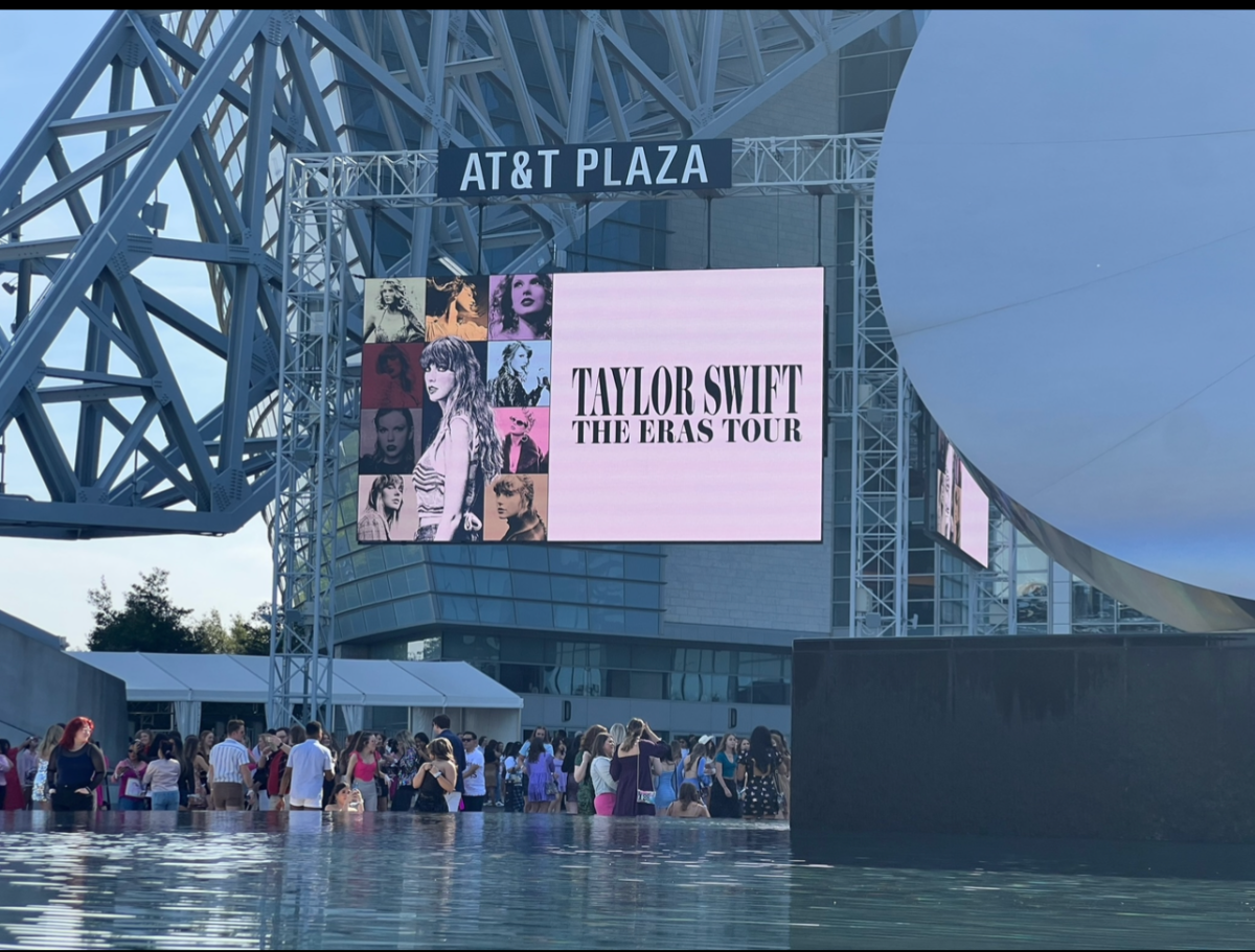 The Eras Tour sign at the AT&T Stadium in Arlington, Texas.