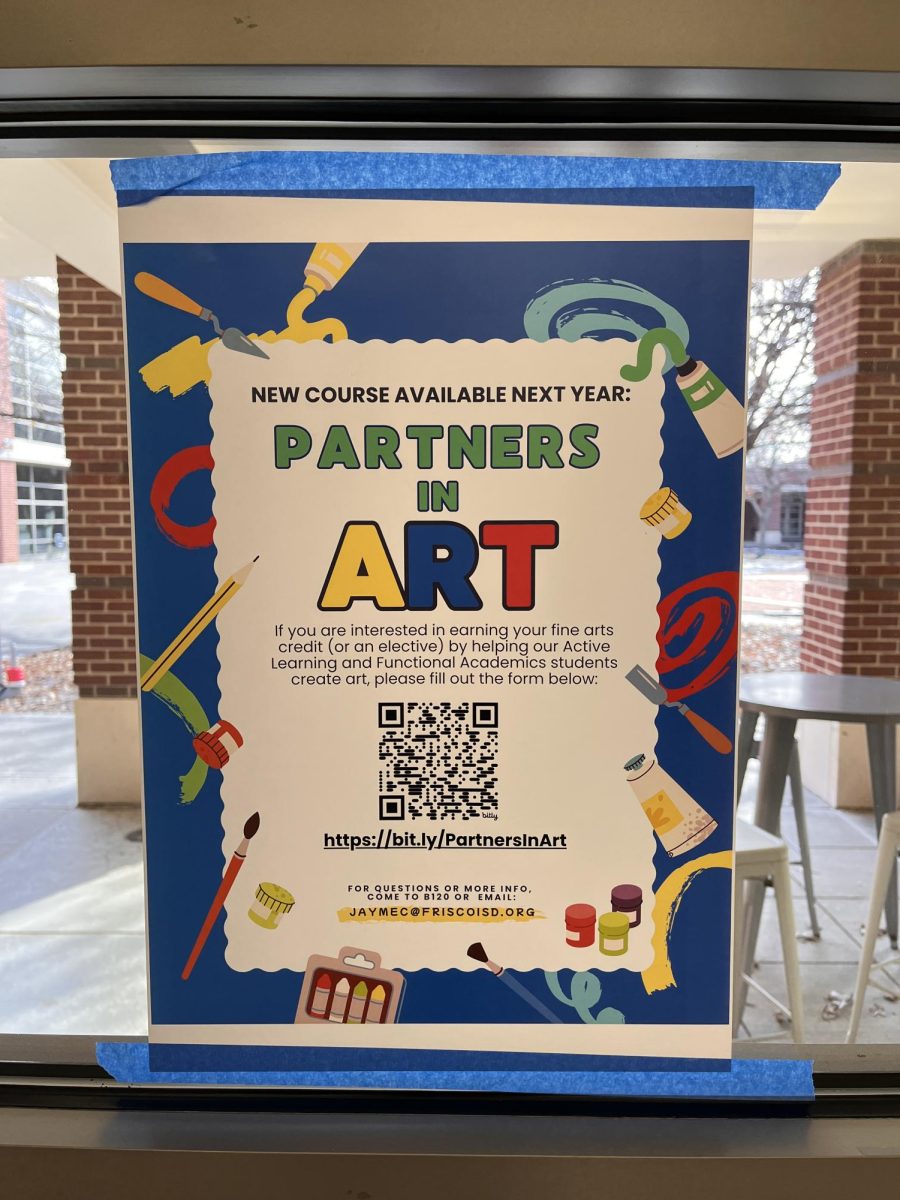 Partners in Art poster located in downstairs B-hall.