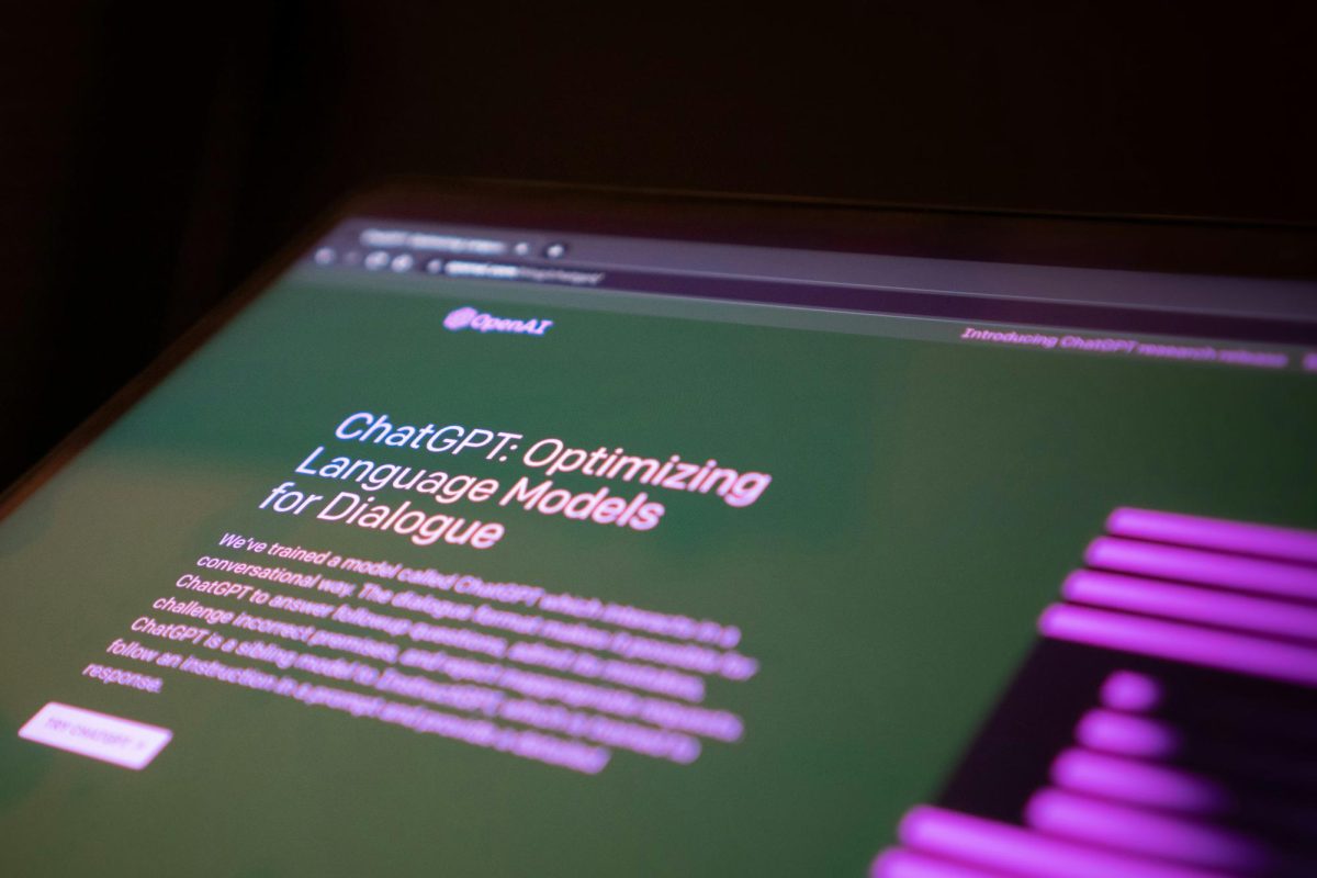  A screen showing the OpenAI website page for ChatGPT